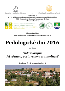 Pedologické dni 2016 - Česká pedologická společnost