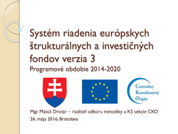 Systém riadenia európskych štrukturálnych a investičných fondov