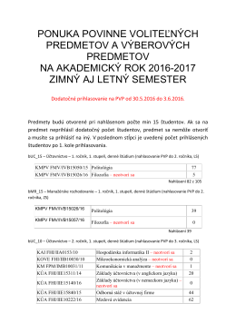 Dodatočné prihlasovanie na PVP na ZS a LS ak. r. 2016/2017