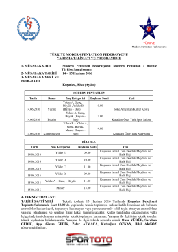 Yarışma Talimatı - TÜRKİYE Modern Pentatlon Federasyonu