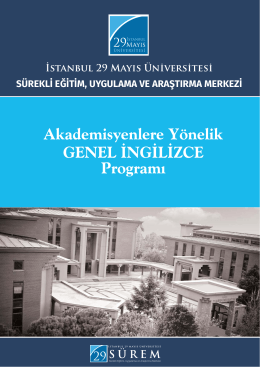 Akademisyenlere ingilizce.indd - İstanbul 29 Mayıs Üniversitesi