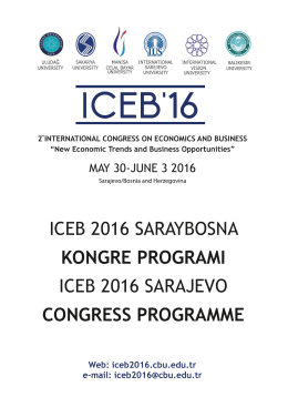Konferans Programı İlan Edilmiştir - ICEB 2016