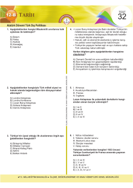 32-Atatürk Dönemi Türk Dış Politikası