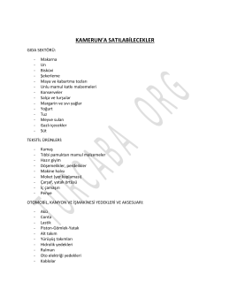 kamerun`a satılabilecek, kamerun`dan alınabilecek ürün ve