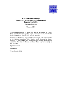 Kamuoyu Duyurusu - Türkiye Bankalar Birliği