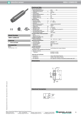 Pepperl & Fuchs NBN4-12GM50-E0 Spec Sheet