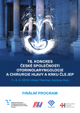 Finální program - 78. kongres České společnosti