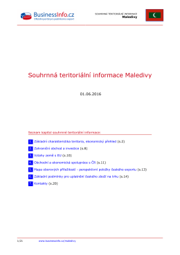 Souhrnná teritoriální informace Maledivy