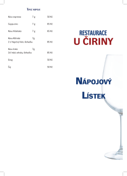 nápojový lístek / drink menu