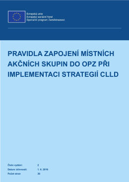 Pravidla zapojení MAS do OPZ při implementaci strategií CLLD