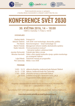 Konference SVeT 2030 - Česká manažerská asociace