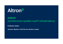 AIMON monitorovací systém nonIT infrastruktury