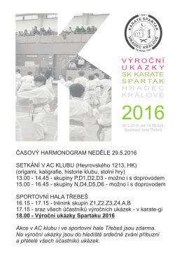 UKÁZKY 2016 – plakát - SK Karate Spartak Hradec Králové