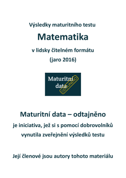 Matematika - Maturitní data