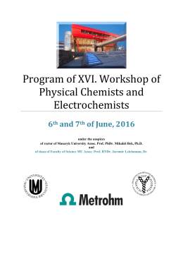 Program pracovního setkání fyzikálních chemiků a elektrochemiků