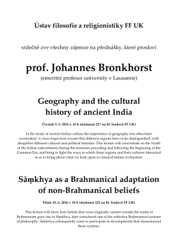 prof. Johannes Bronkhorst - Ústav filosofie a religionistiky FFUK