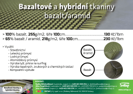 Bazaltové a hybridní tkaniny bazalt/aramid