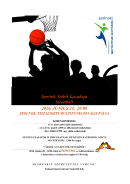 Streetball - Szolnoki SportCentrum