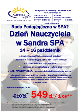 Dzień Nauczyciela w Sandra SPA 14