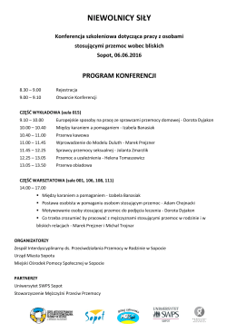 program konferencji - Miejski Ośrodek Pomocy Społecznej w Sopocie