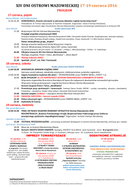 program XIV Dni OstrowiMazowieckiej 2016