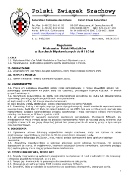 Regulamin Mistrzostw Polski Juniorów w szachach