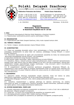 Regulaminy Mistrzostw Polski Juniorów w szachach