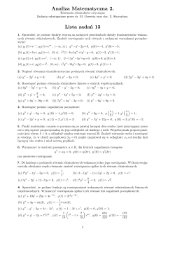 Analiza Matematyczna 2. Lista zadań 13