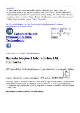 Badania biegłości laboratoriów LGC Standards