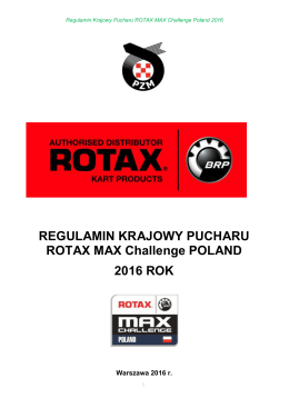REGULAMIN KRAJOWY PUCHARU ROTAX MAX Challenge