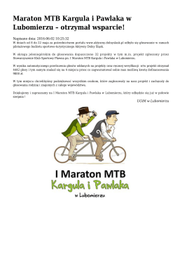 Maraton MTB Kargula i Pawlaka w Lubomierzu – otrzymał wsparcie!