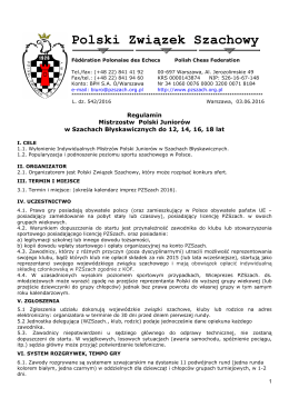 Regulamin Mistrzostw Polski Juniorów w szachach