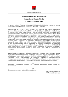 Nr 2057/16 z dnia 03 czerwca 2016r. - Urząd Miasta Płocka