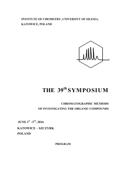 Program - The 39th Symposium Chromatographic Methods of