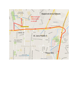 Mapa dojazdu od strony Katowic