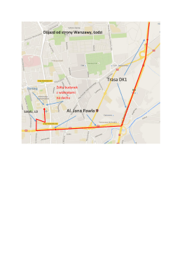 Mapa dojazdu od strony Warszawy