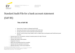 Standard Audit File for a bank account statement (SAF BS)