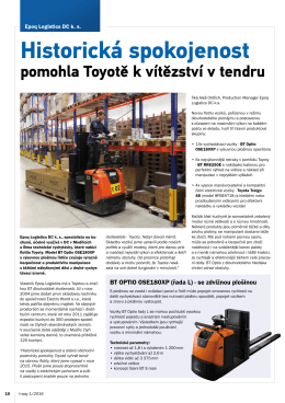 Historická spokojenost - Toyota Material Handling CZ s.r.o.
