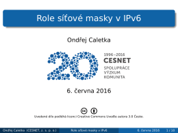 Role síťové masky v IPv6