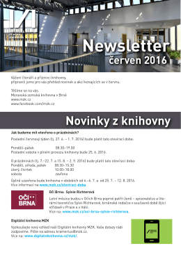 Newsletter - Moravská zemská knihovna v Brně