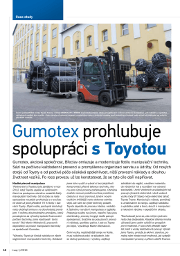 Gumotex prohlubuje spolupráci s Toyotou