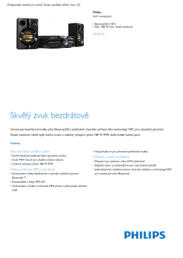 Product Leaflet: Hi-Fi minisystém s funkcemi Bluetooth