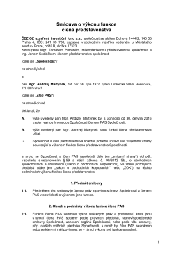 Návrh smlouvy o výkonu funkce člena PAS - Andrzej