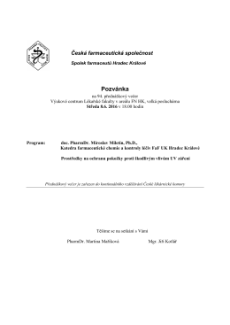 Pozvánka - Česká farmaceutická společnost