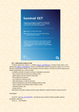 EET – elektronická evidence tržeb Ve Sbírce zákonů