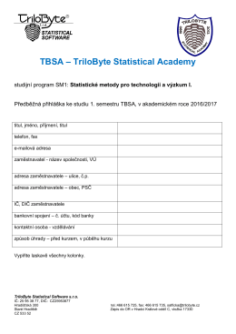 Přihláška ke stažení  - TriloByte Statistical Software