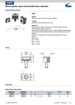 Datový list K0039 Klínové upínače, upínací plochy hladké nebo s