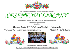 Pozvánka Česenkovy Libčany 18.6.2016