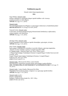 Publikációk - Szegedi Tudományegyetem | Egészségtudományi és