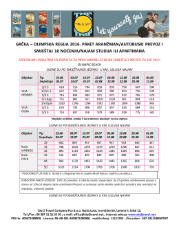 grčka – olimpska regija 2016. paket aranžman